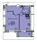 1-комнатная, 41.32м²