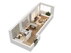 1-комнатная, 27.97м²