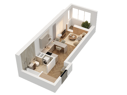 1-комнатная,28.33 м² в ЖК Статный