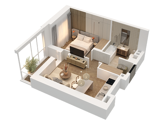 1-комнатная,39.45 м² в ЖК Статный
