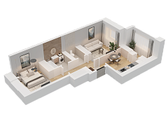 2-комнатная, 51.24м²