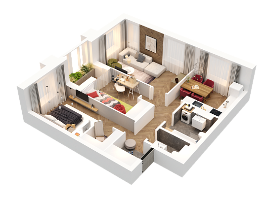 3-комнатная,67.52 м² в ЖК Статный