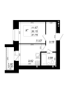 1-комнатная, 31.75м²