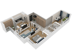 3-комнатная, 77.2м²