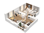 2-комнатная, 57.66м²