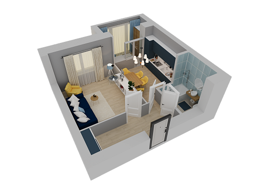 1-комнатная,36.34 м² в ЖК Радужный-2