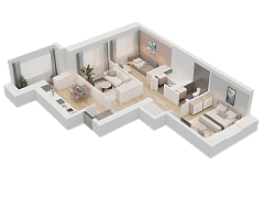 3-комнатная, 72.93м²