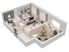 2-комнатная, 57.81м²