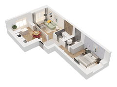 2-комнатная, 54.22м²