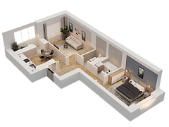 2-комнатная, 54.92м²