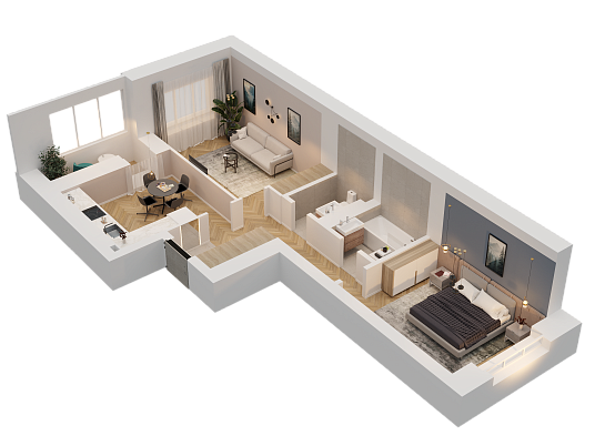 2-комнатная,54.92 м² в ЖК Династия