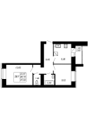 2-комнатная, 47.5м²