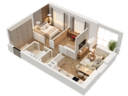 2-комнатная, 52.47м²