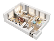 2-комнатная, 52.26м²