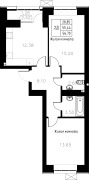 2-комнатная, 56.7м²